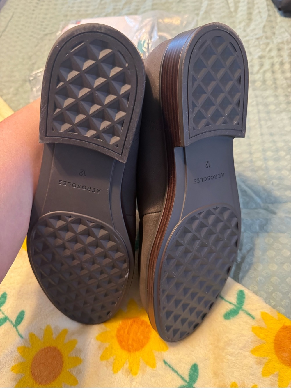 AEROSOLES Brown Slip-On Casual Flats with Textured Outsoles
